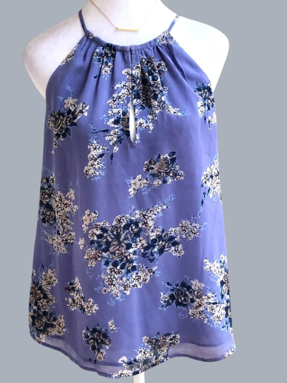 Joie Top Purple Floral High Neck (S)
